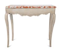 A French Provincial Painted Pine Marble-Top Table — 18TH CENTURY