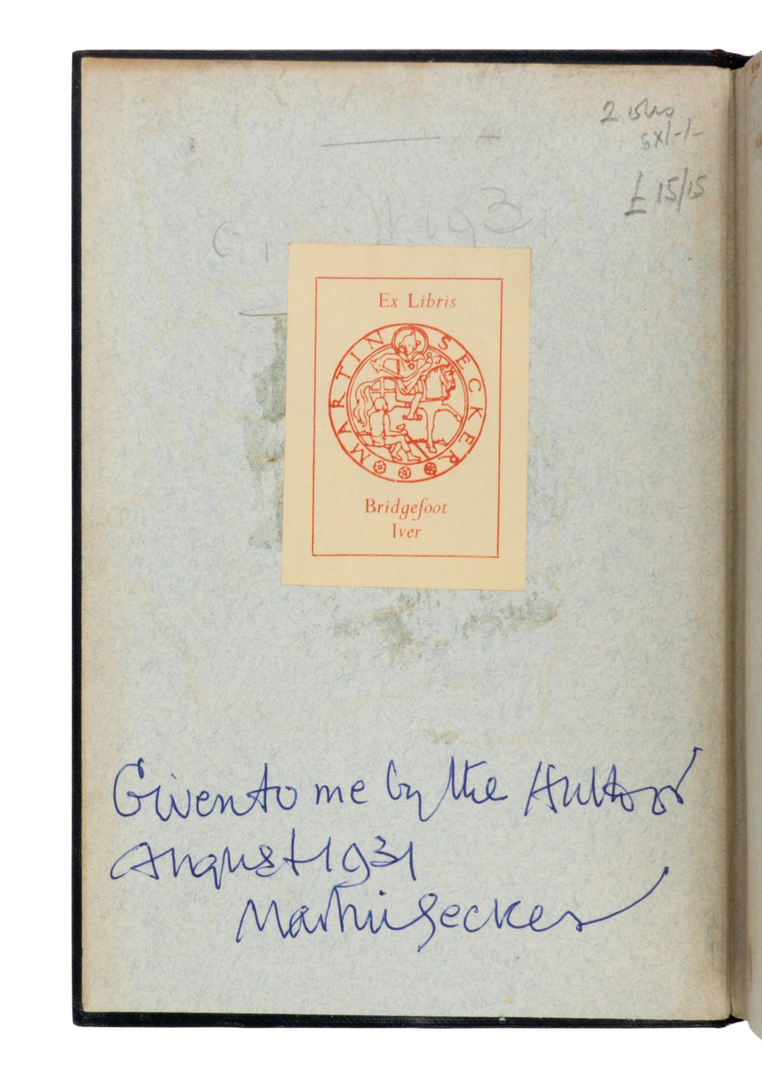 [Maugham, W. Somerset (1874-1965)]. -- [Mourdaunt, Elinor (1872-1942) as:] "A. Riposte." Full Circle. London: Martin Secker, 1931.