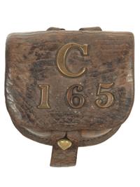 [CIVIL WAR]. Federal percussion cap pouch attributed to Co. C, 165th New York Infantry, "2nd Duryea's Zouaves."