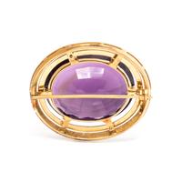 AMETHYST AND ENAMEL BROOCH