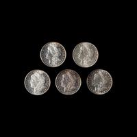 A Group of Five 1878-S Morgan $1 Coins
