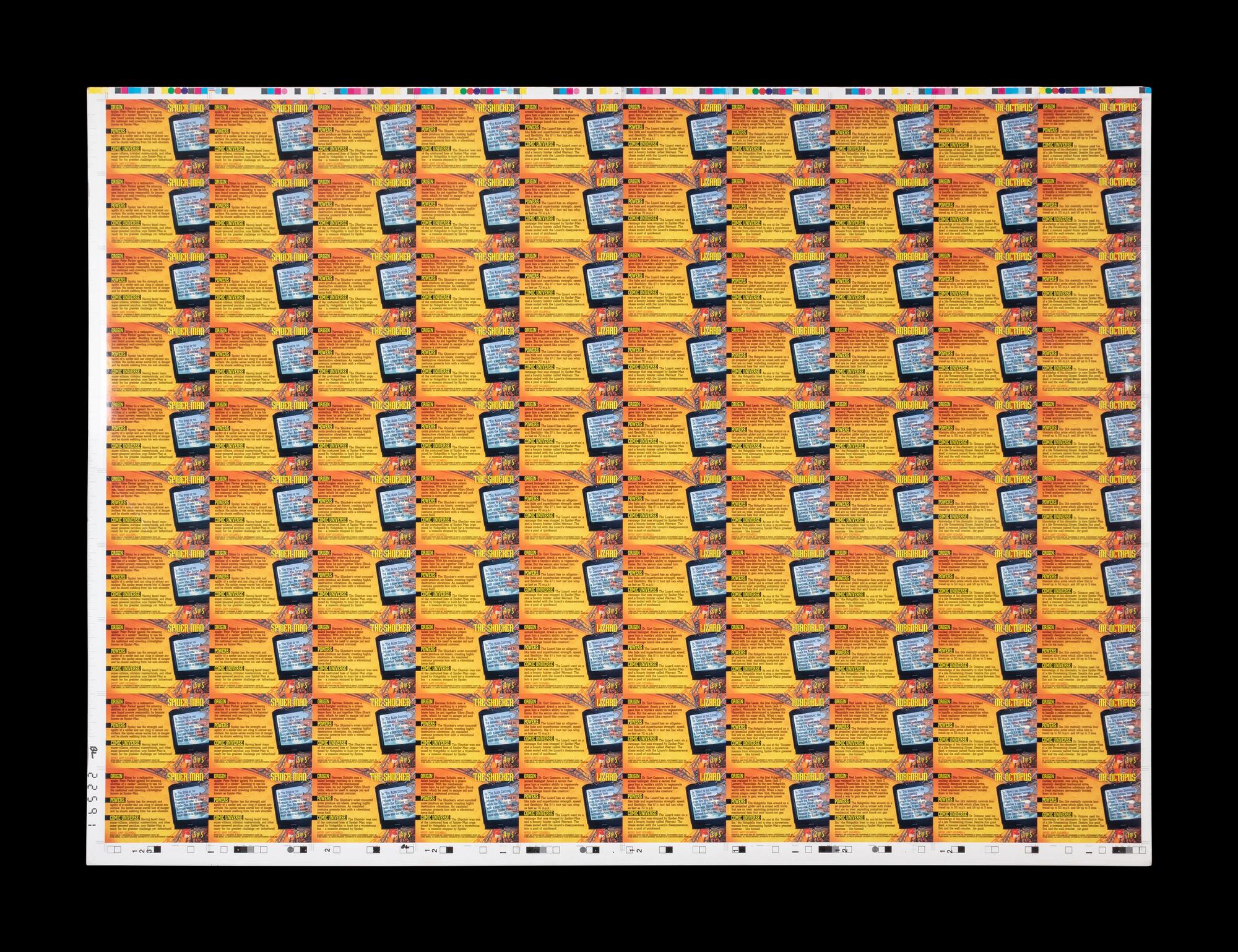 Two Uncut Sheets of 1995 Fleer Ultra Spider-Man Ralston Cereal Insert Cards (20 Sets Per Sheet)
