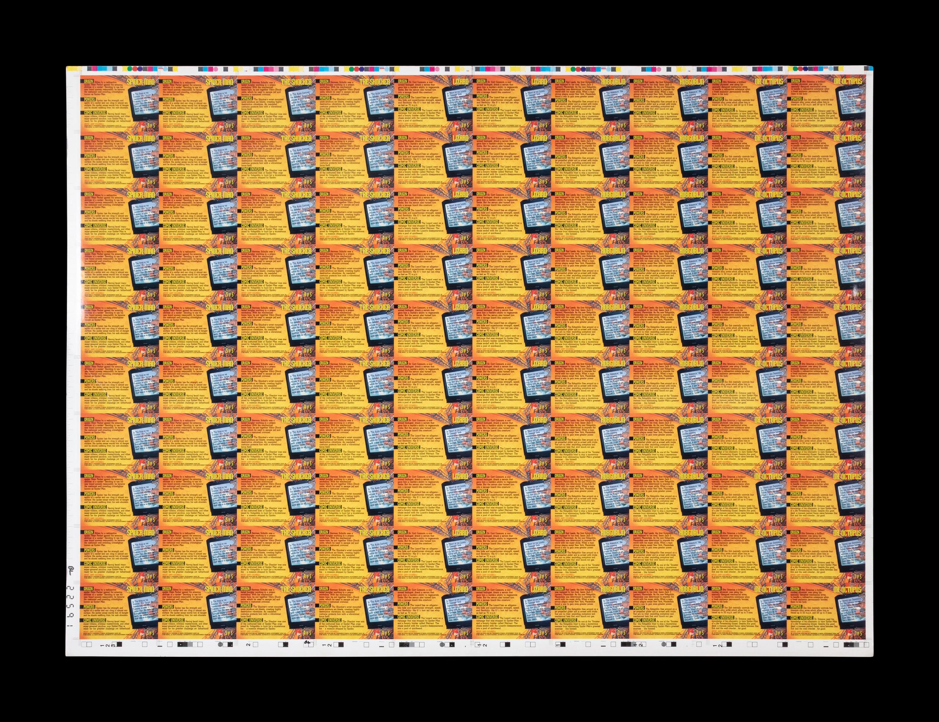 Two Uncut Sheets of 1995 Fleer Ultra Spider-Man Ralston Cereal Insert Cards (20 Sets Per Sheet)