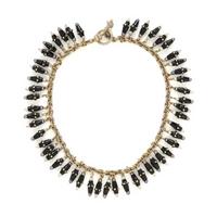 Mish, White Gold, Onyx, Diamond, and Cultured Pearl Necklace