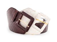 Two Oscar de la Renta Alligator Skin Belts