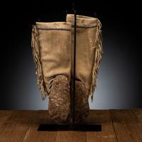 Apache Beaded Hide Moccasins, Signed by Geronimo