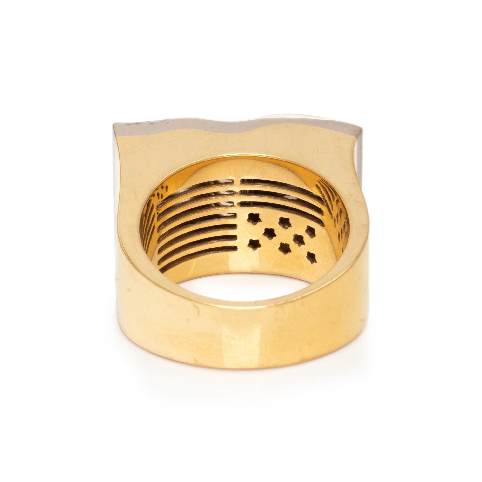 RUBY, DIAMOND AND SAPPHIRE AMERICAN FLAG RING
