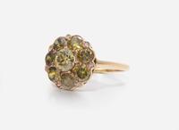 A 14K Yellow Gold and Green Diamond Ring, 1.06 Carat Natural Fancy Deep Brownish Greenish Yellow Diamond, GIA Certified
