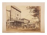 Pennsylvania A pair of albumen photographs of Western Pennsylvania oil region towns, incl. view of Main Street in Parker's Landing. Ca 1880.