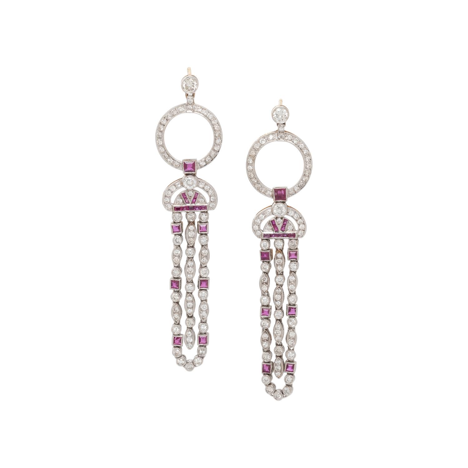 RUBY AND DIAMOND EARRINGS