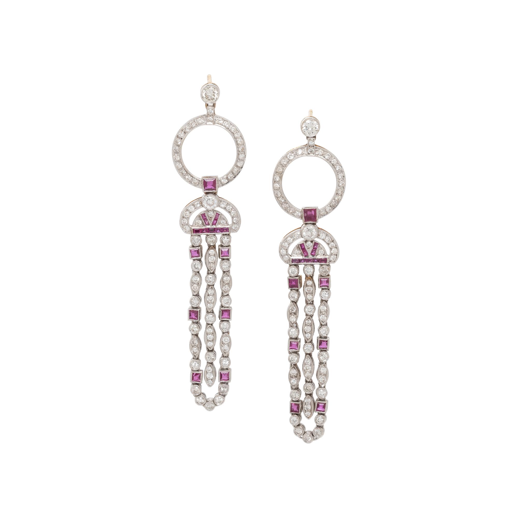 RUBY AND DIAMOND EARRINGS