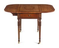 An E.J. Victor George III Style Mahogany, Sycamore and Pearwood Pembroke Table