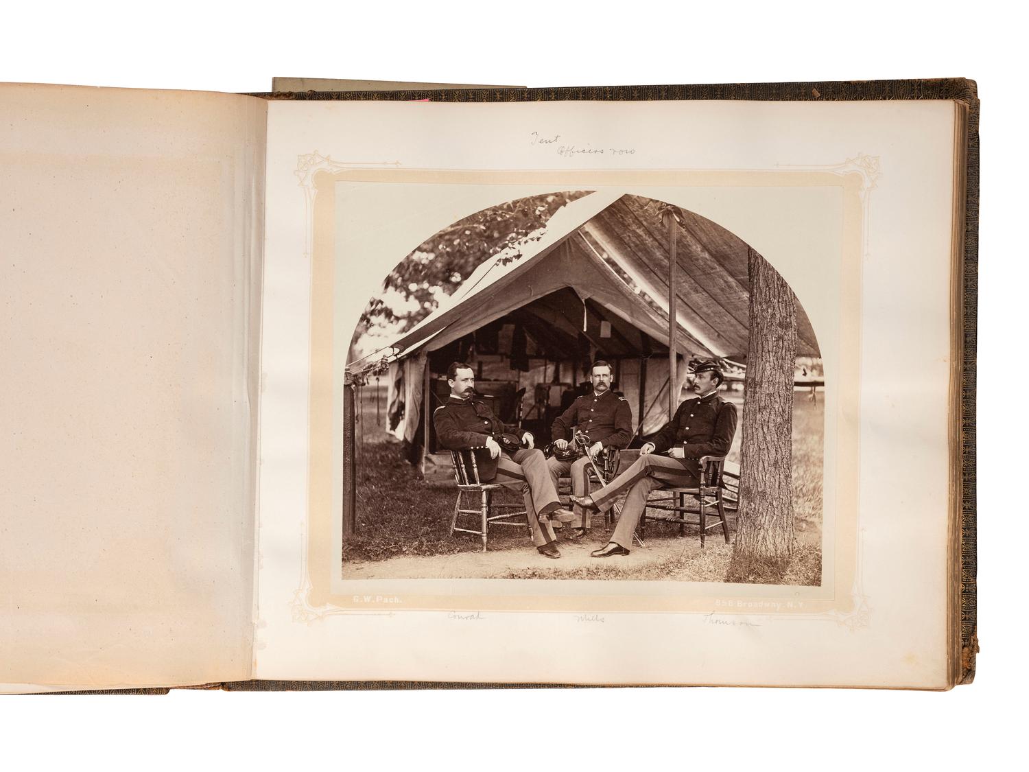 [LATE INDIAN WARS]. PACH, G.W. (1848-1904), photographer. US Military Academy year book for the Class of 1875, containing photographs of notable officers, professors, and cadets, incl. Little Bighorn casualty James G. Sturgis. New York: 1875.