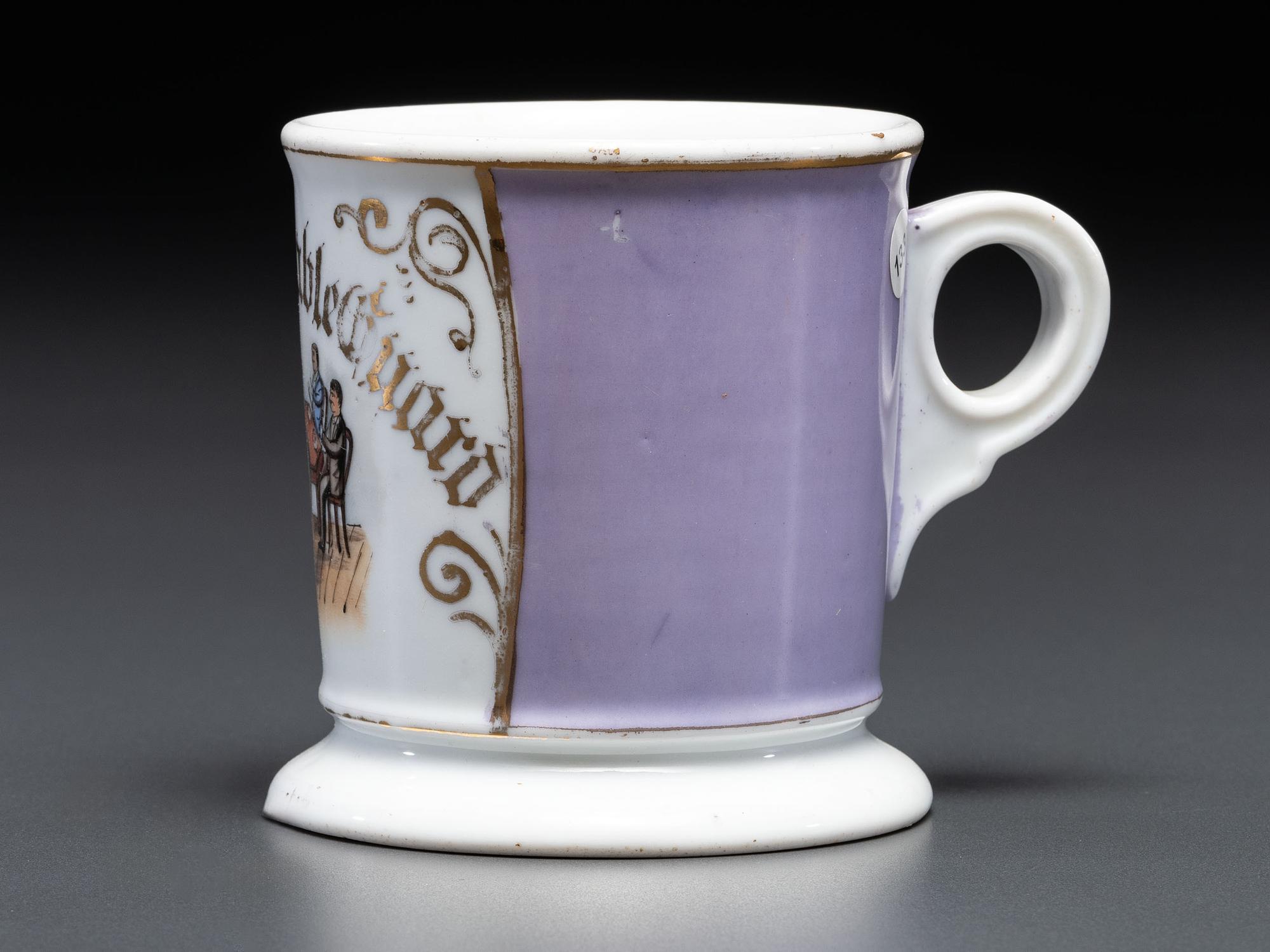 A Porcelain Occupational Shaving Mug for Welch's Table Guard