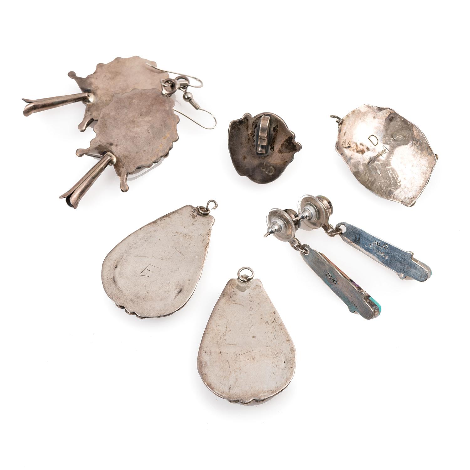 Navajo and Zuni Earrings and Pendants