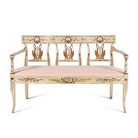 An Italian Neoclassical Painted Settee