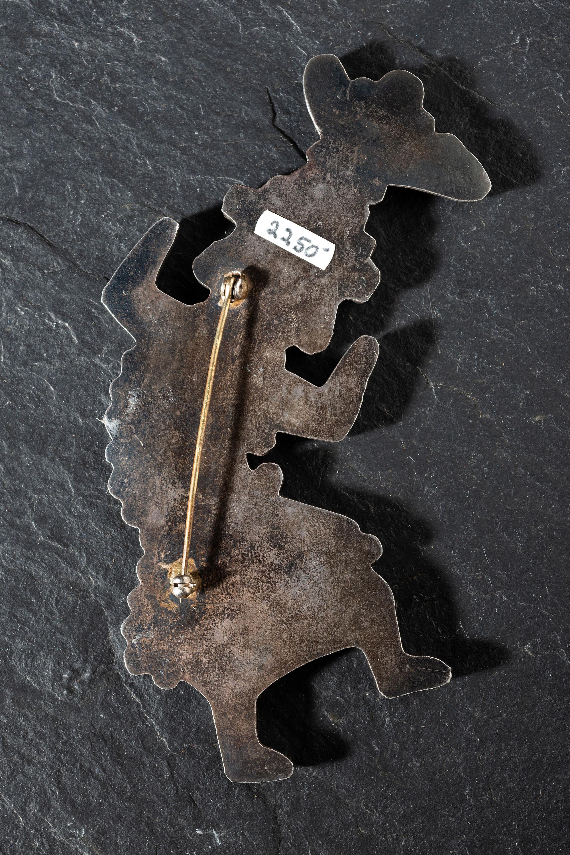 Zuni Mosaic Inlay Rainbowman Pin / Brooch