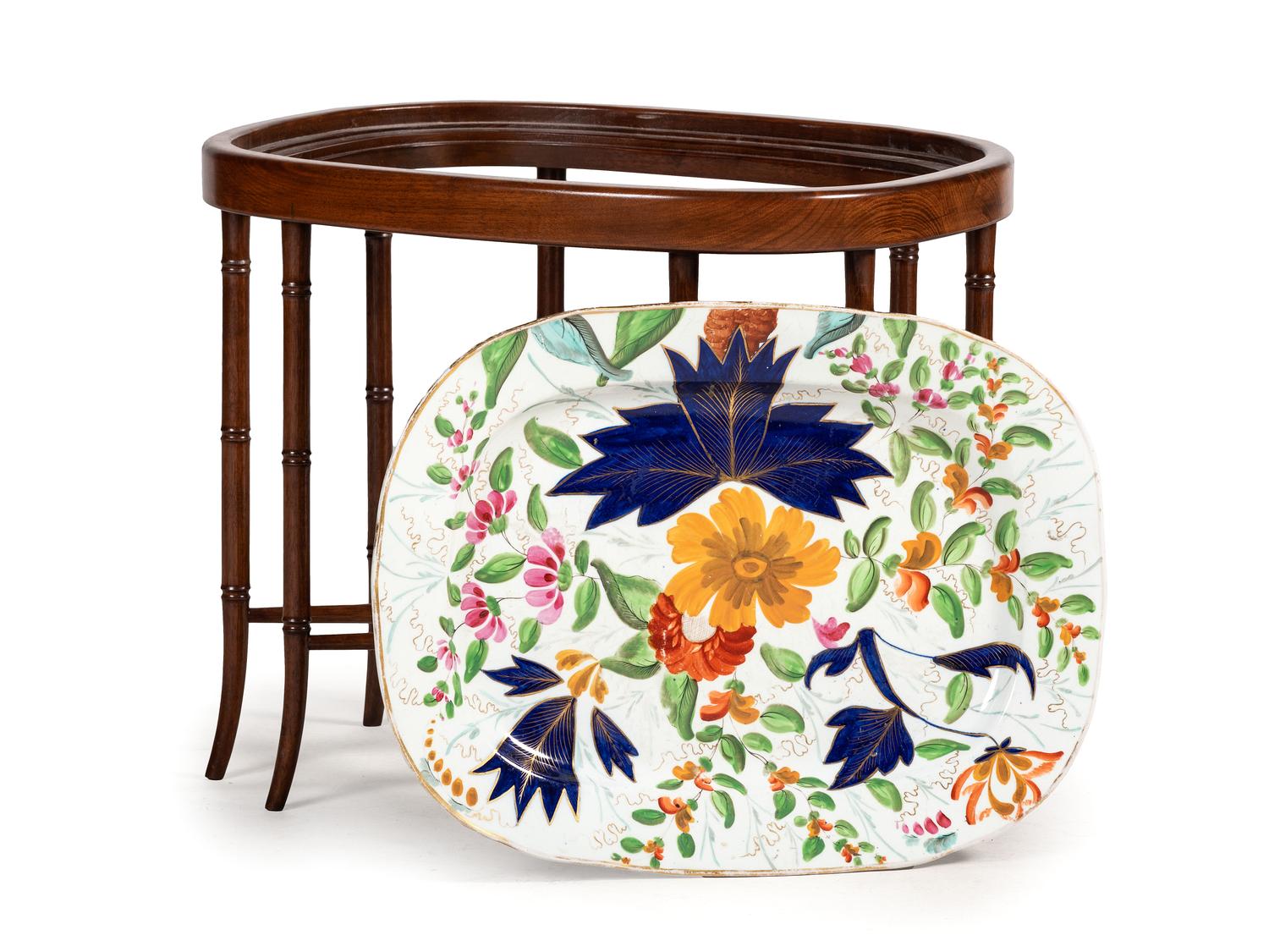A Spode Polychrome Hand Painted Platter
