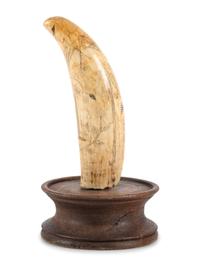A Scrimshaw Whale's Tooth