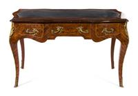 A Louis XV Style Gilt Bronze Mounted Bureau Plat Height 31 1/4 x width 55 7/8 x depth 32 inches. — 20TH CENTURY