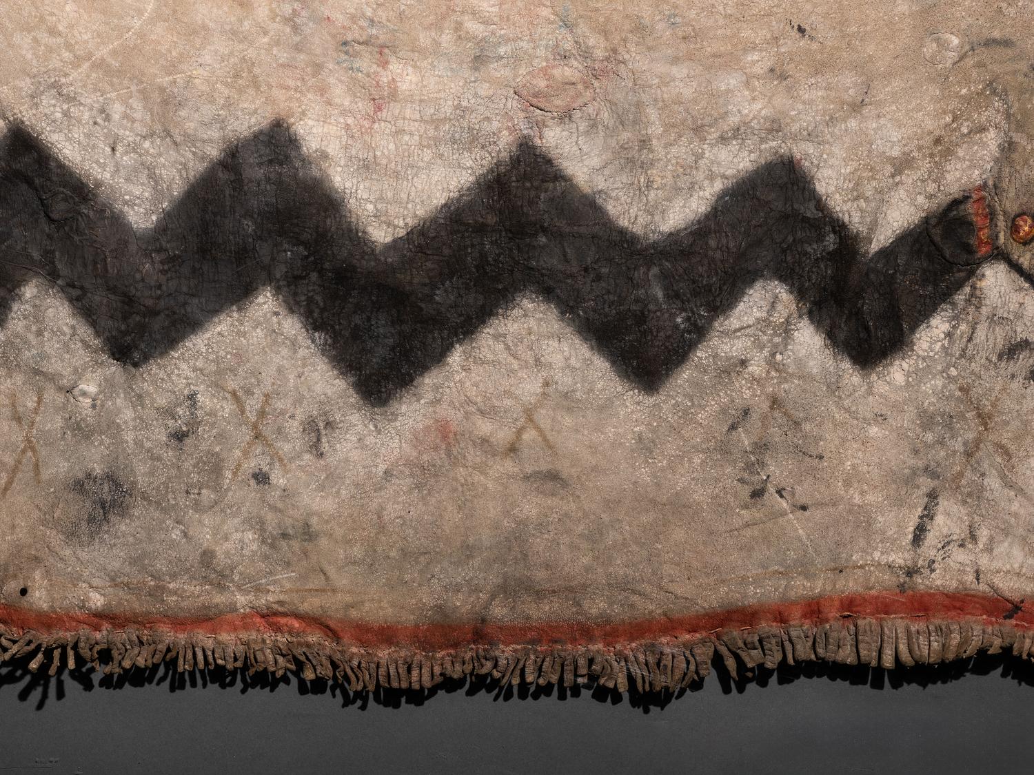 Pueblo Painted Deer Hide Dance Kilt