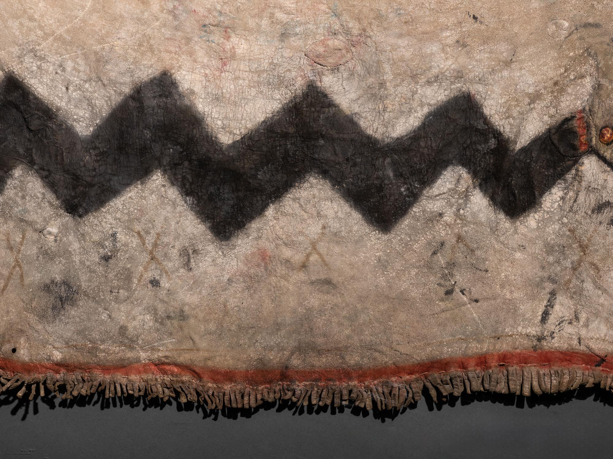 Pueblo Painted Deer Hide Dance Kilt