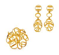 An 18 Karat Yellow Gold Demi-Parure, Italian,