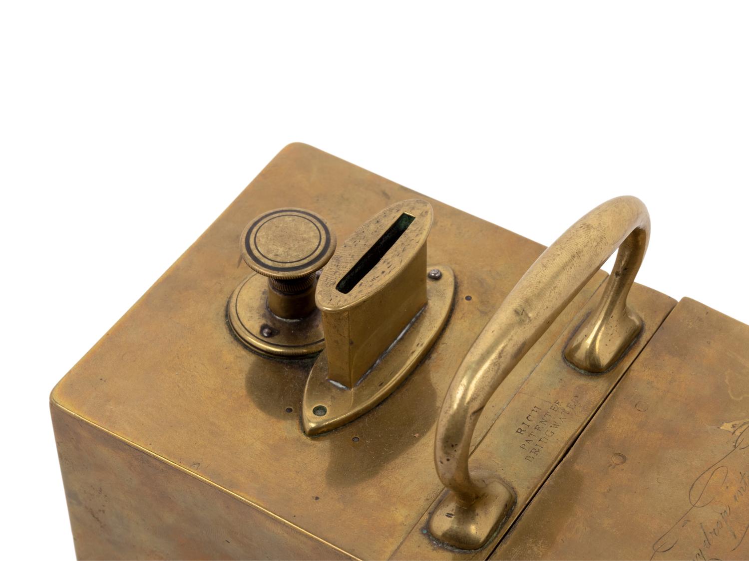 An English Brass 'Honor' Tobacco Box