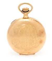 A 14 Karat Yellow Gold Open Face Pocket Watch, Elgin,