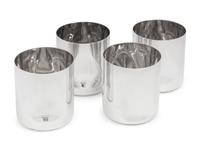 A Set of Four Elsa Peretti for Tiffany and Co. Italian Silver Thumbprint Tumblers
