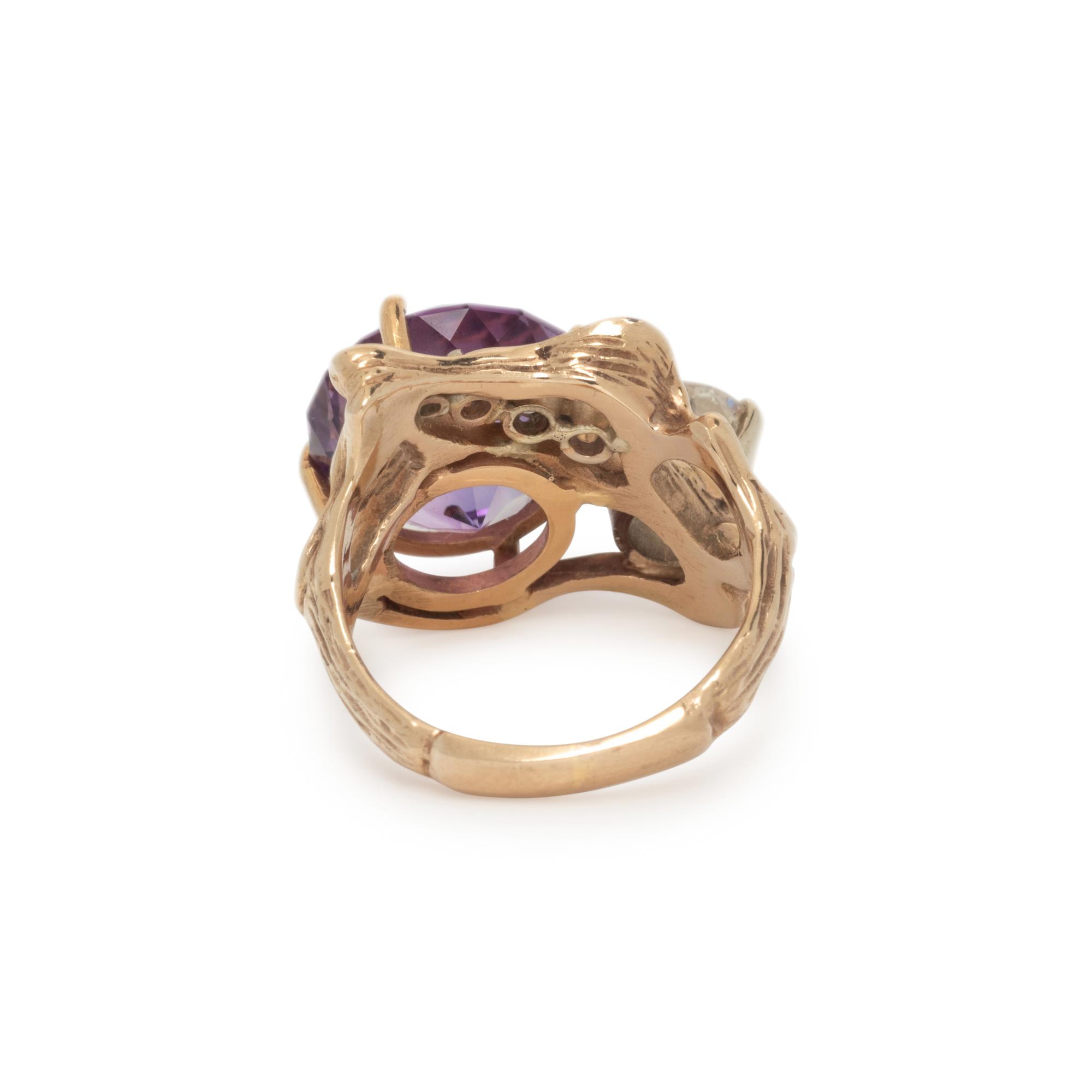 AMETHYST AND DIAMOND RING