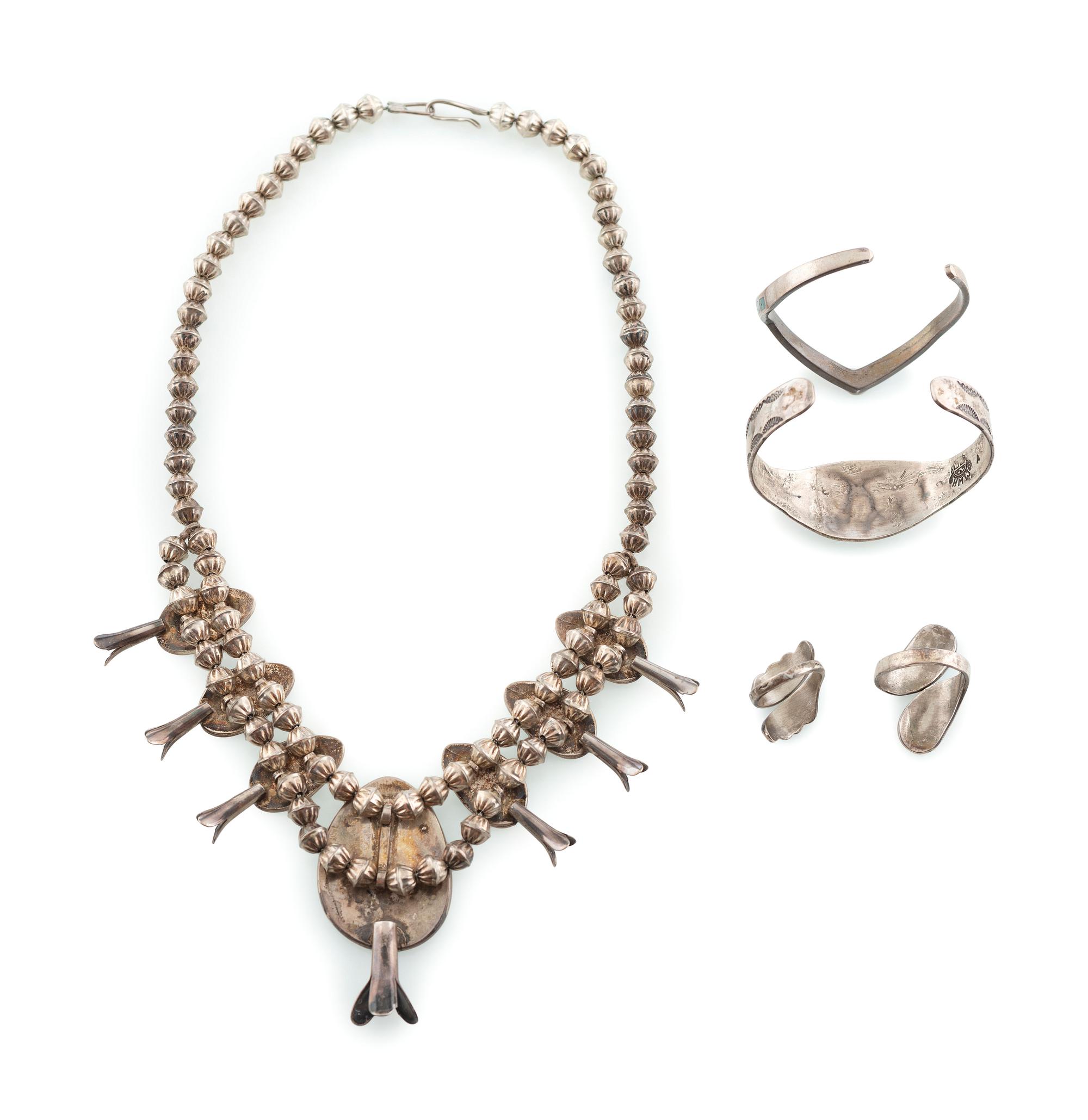 Navajo Silver and Chip Inlay Jewelry