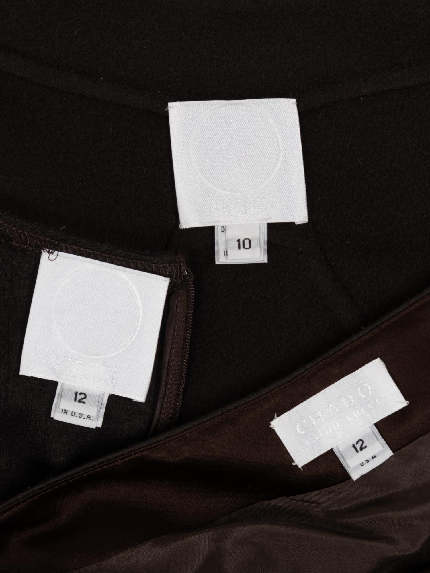 Chado Ralph Rucci Brown Cashmere Three-Piece Ensemble, 2000-10s