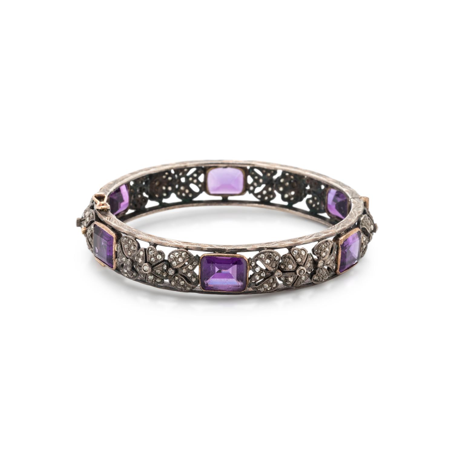 AMETHYST AND DIAMOND BANGLE BRACELET