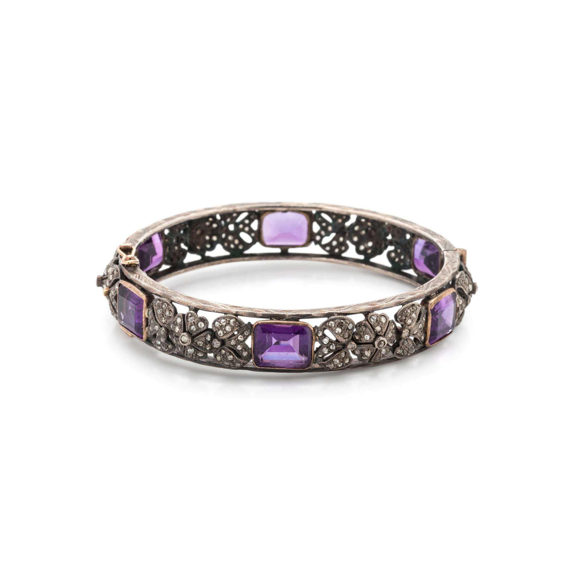 AMETHYST AND DIAMOND BANGLE BRACELET