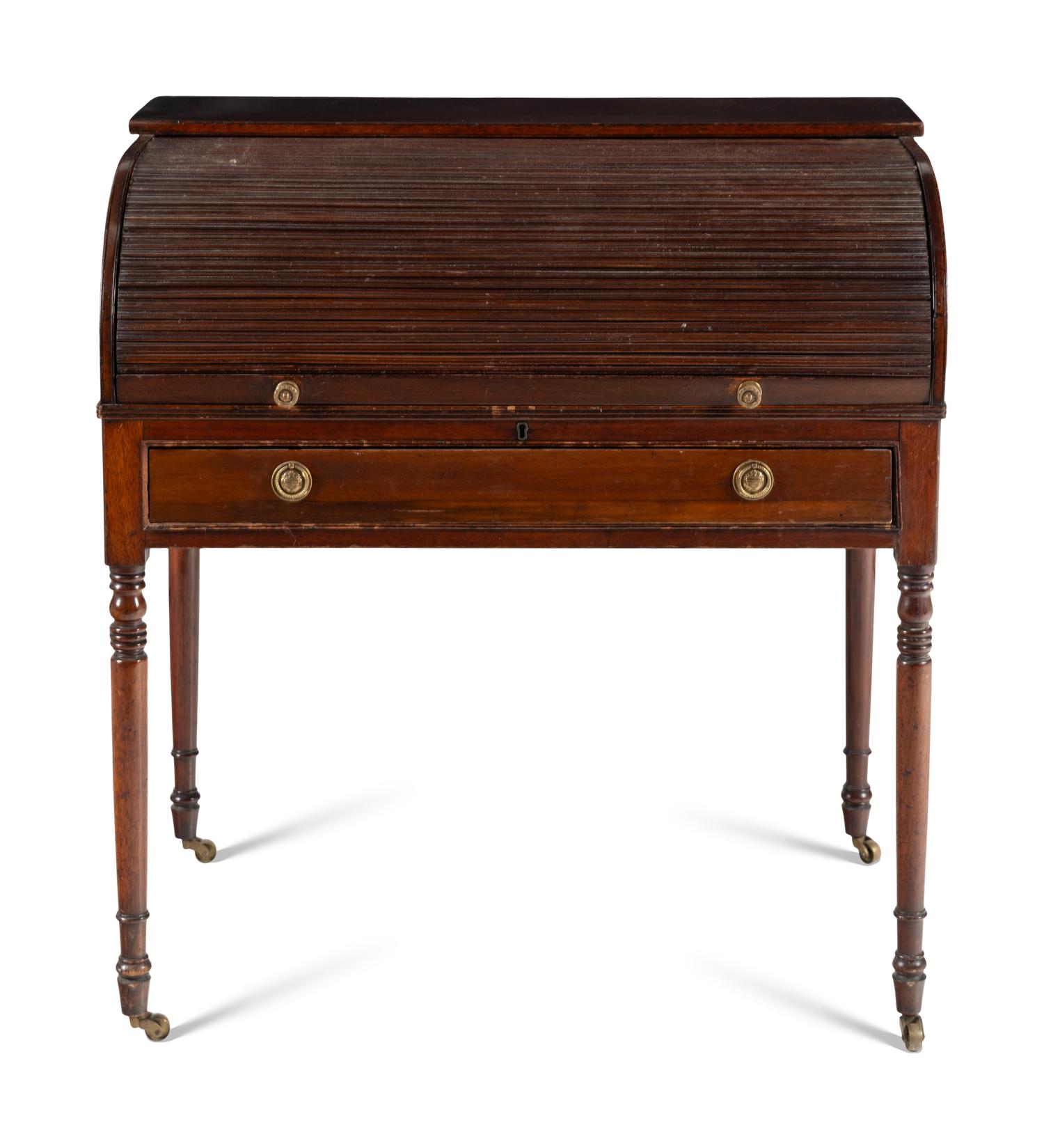A George III Mahogany Tambour Desk