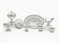 An assembled group of eight sterling silver tablewares, Tiffany & Co., New York, NY, dates ranging 1853-1891