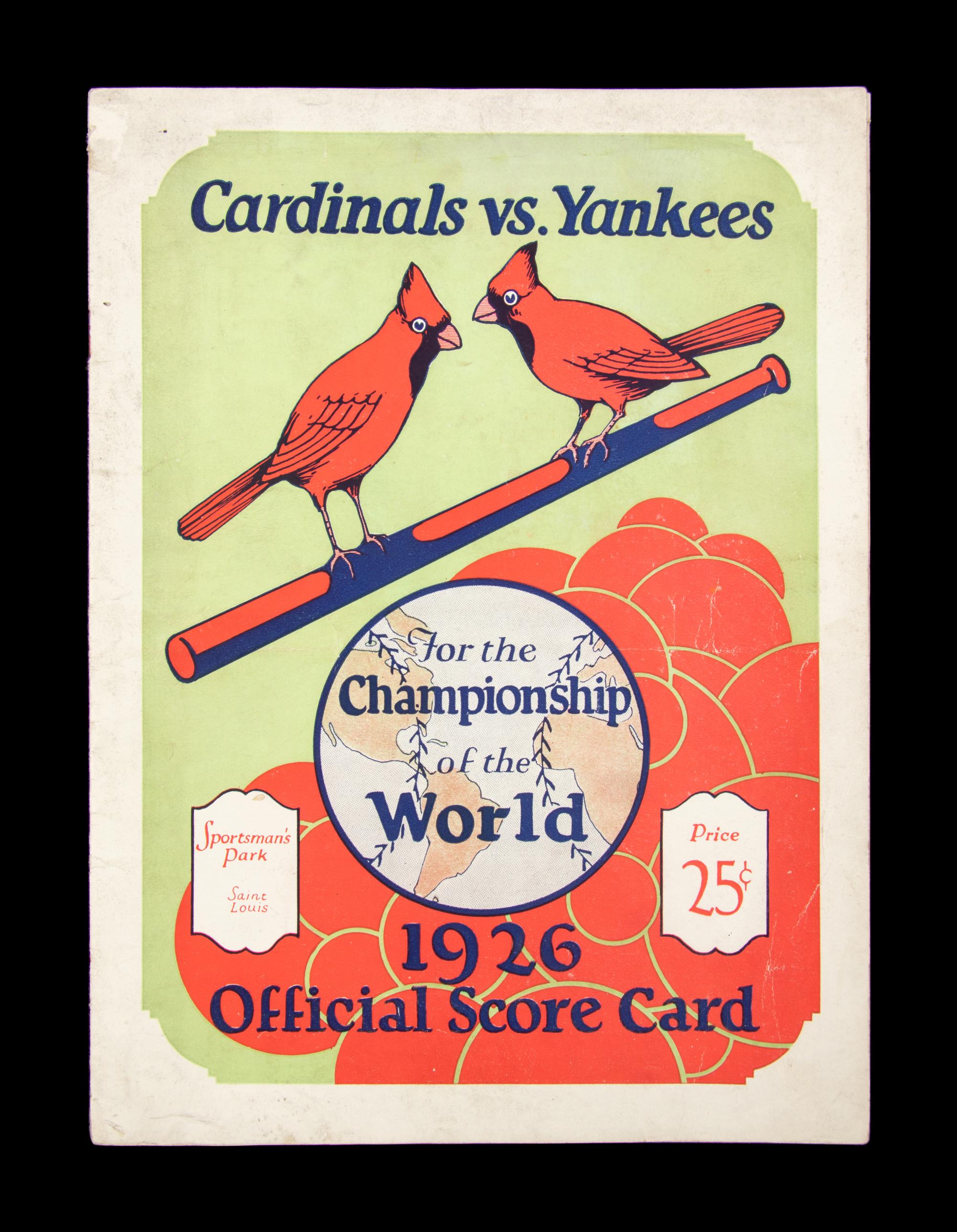 A New York Yankees vs. St. Louis Cardinals 1926 World Series Program