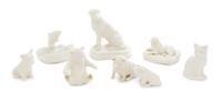 Six Belleek Animal Figures Height of tallest 6 1/2 inches. — SIXTH GREEN MARK THROUGH SEVENTH GOLD MARK (1965-1993)