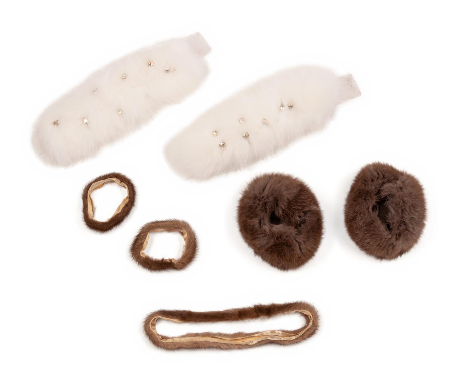 Collection of Eight Fur Sets; Two Fox Tail Fur Stoles, Three Fur Scarves, 1980-2000s