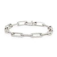 Diamond and White Gold Link Bracelet