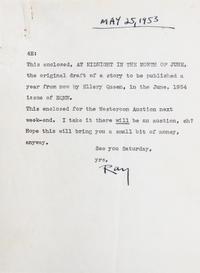 BRADBURY, RAY. At Midnight, in the Month of June, September 1952. Typescript with mss annotations