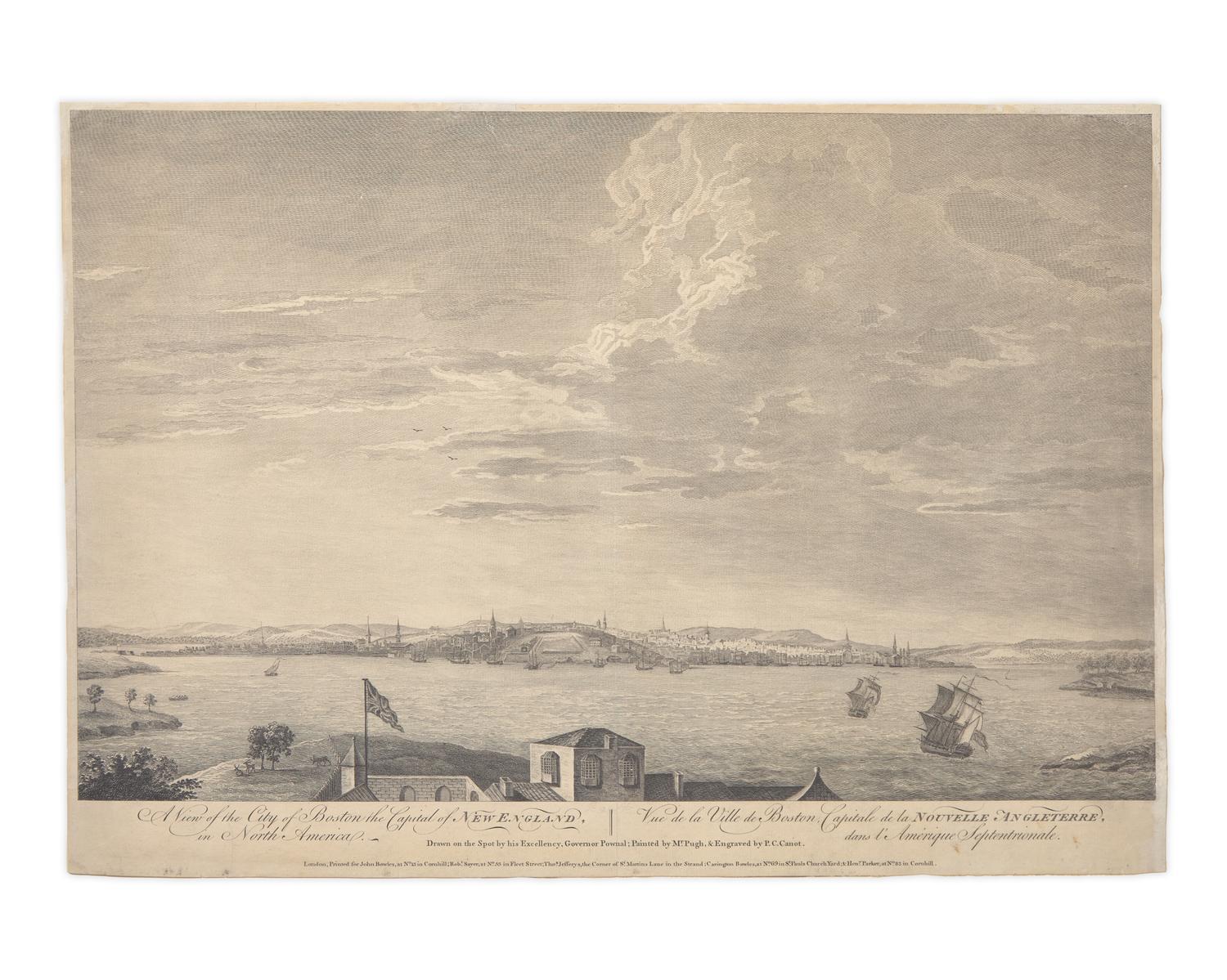 [Americana] Pownall, Thomas (after). A View of the City of Boston the Capital of New England, in North America