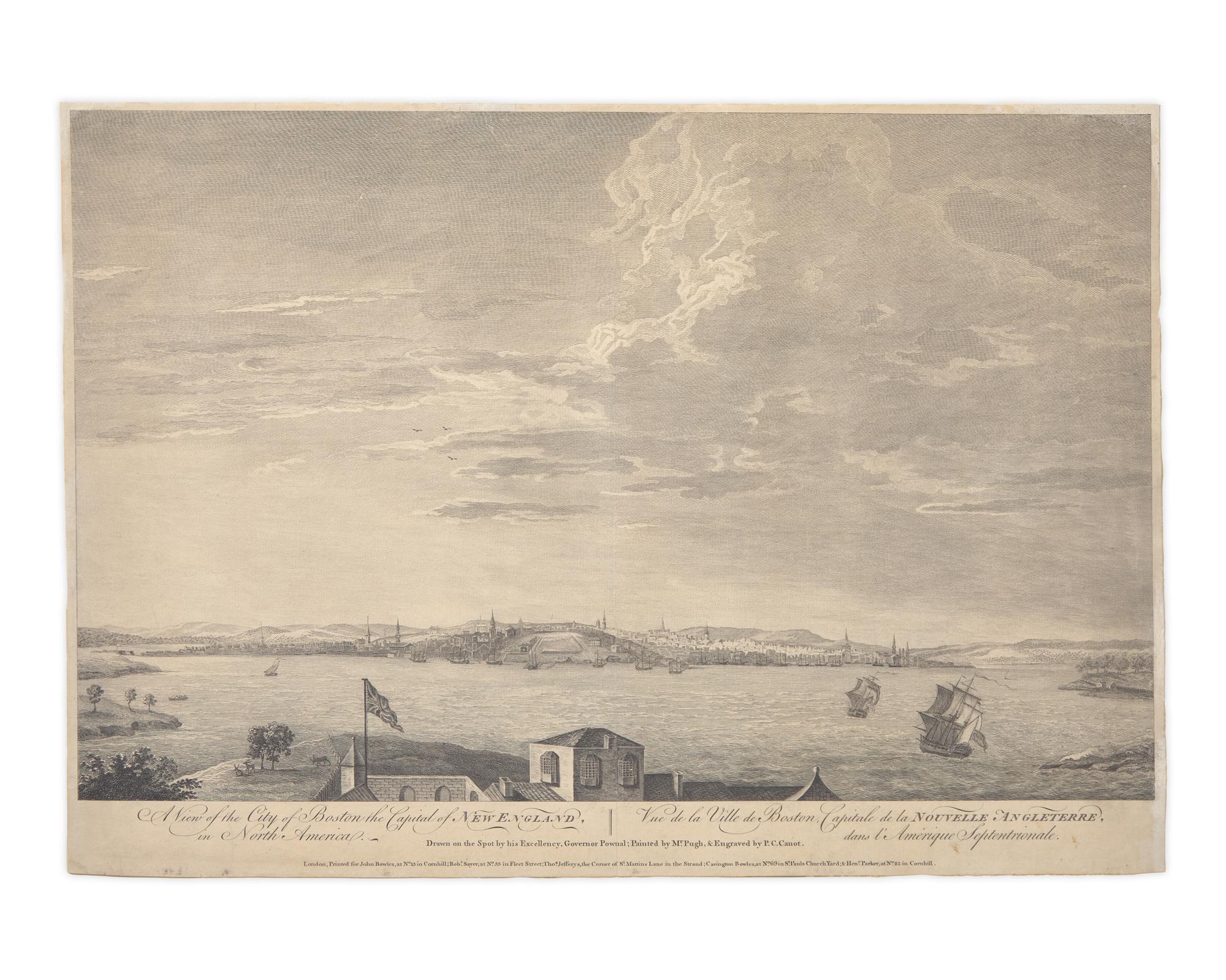 [Americana] Pownall, Thomas (after). A View of the City of Boston the Capital of New England, in North America