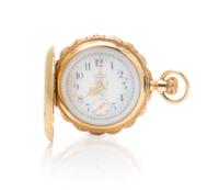 A 14 Karat Yellow Gold Hunter Case Pocket Watch, Waltham, Circa 1895, 34.20 dwts.