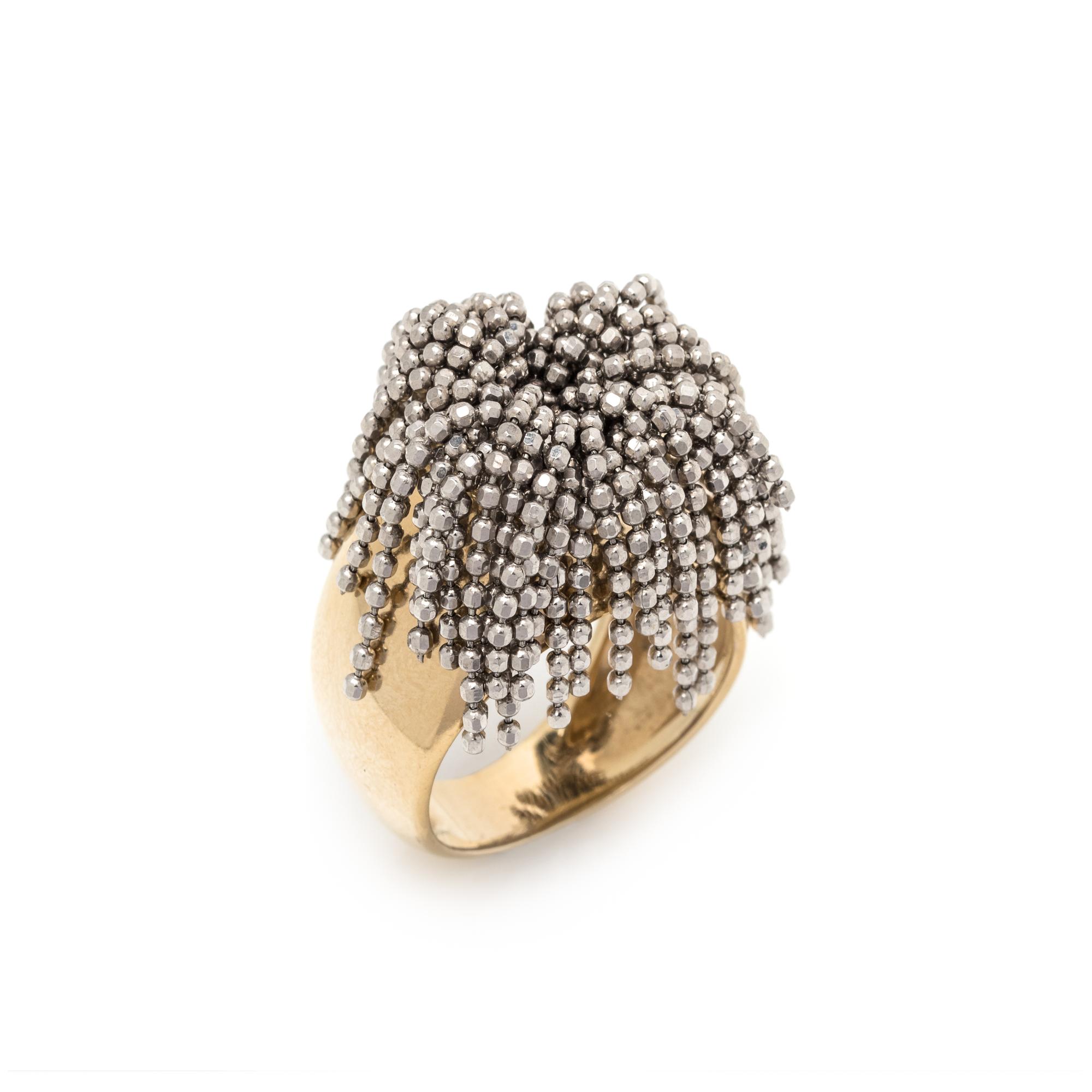 BICOLOR GOLD FRINGE RING