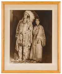 Frank Bennett Fiske (1883-1952) portrait photographs of matogleska (spotted bear) and anpaowicahpi (morning star)