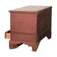 A Chippendale Red-Painted Pine Two-Drawer Blanket Chest