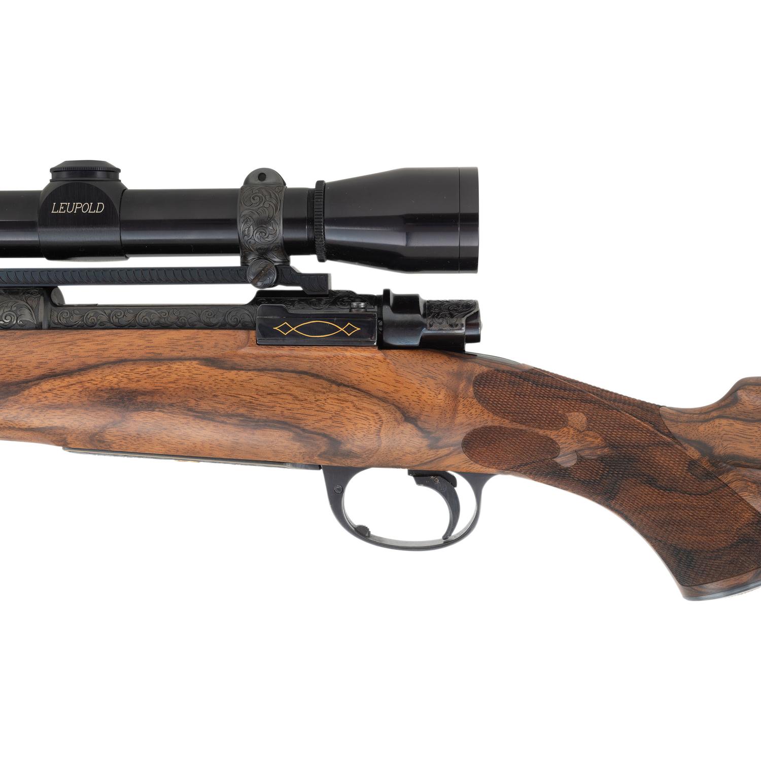 *Custom Jerome Glimm Engraved Mauser Rifle with W.C. Strutz Octagonal Barrel