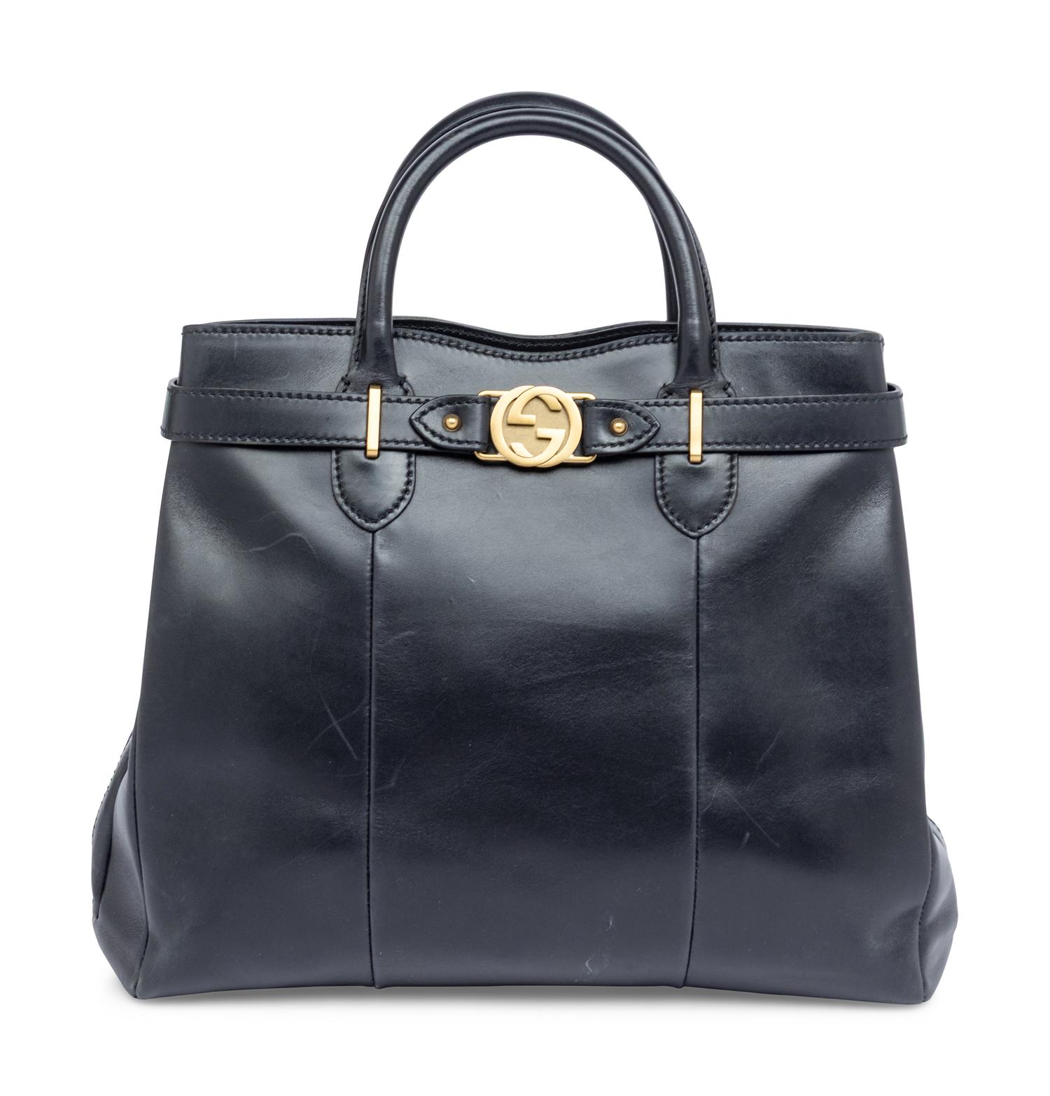 Gucci, Black Leather Tote